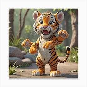 Cartoon Tiger 1 Canvas Print