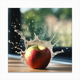 Splashing Apple Canvas Print