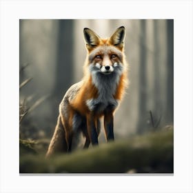 Red Fox In The Forest 44 Canvas Print