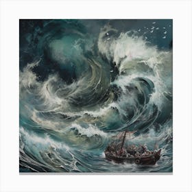 Storm In The Sea Canvas Print