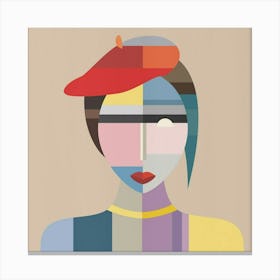 Woman In A Hat 3 Canvas Print