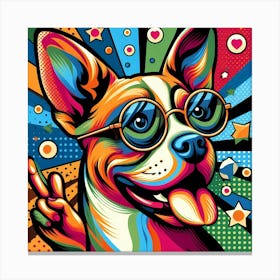 Dog With Glasses Canvas Print