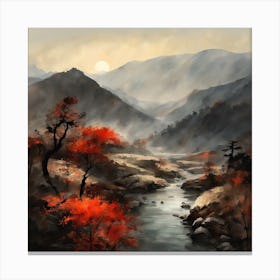 Japanese Landscape Painting (297) Canvas Print