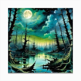 Swampy Night Canvas Print