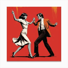 Man And Woman Dancing Canvas Print