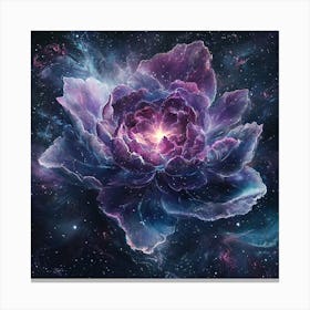 Peony Flower In Space Canvas Print