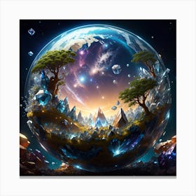 Earth In A Sphere Canvas Print
