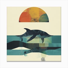 Dolphins In The Sea Canvas Print