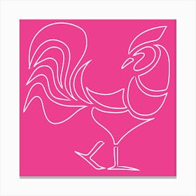 Pink Rooster Canvas Print