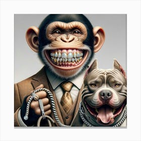 Monkey And Dog Canvas Print