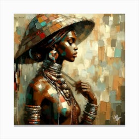 Native African Woman In Traditional Wear Canvas Print