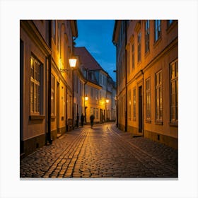 Lithuania At Night Photo Canvas Print