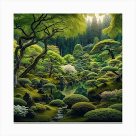 Japanese temple garden 1 Canvas Print