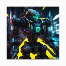 Robot In The City 118 Canvas Print