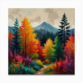 Colorful Nature Painting Art Print 3 Canvas Print