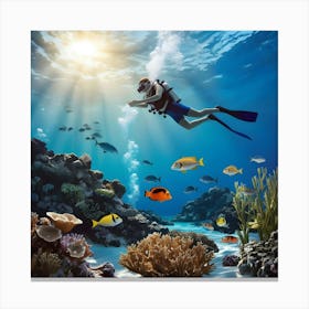 An Underwater Seascape Image Capturing The Beauty Of The Ocean Depths 2 Canvas Print