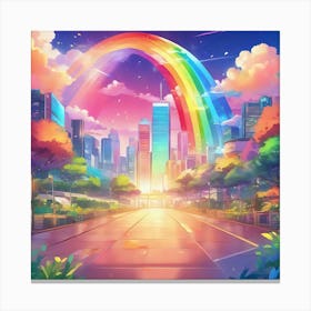 Rainbow City Canvas Print