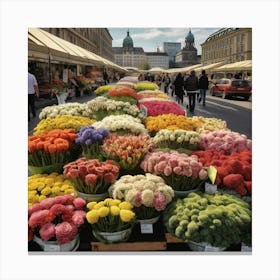 Flower Market Poster Berlin Germany 2 Art Print 1 Canvas Print