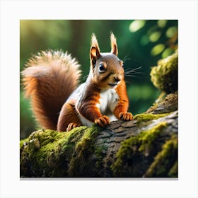 Red Squirrel In The Forest 37 Canvas Print