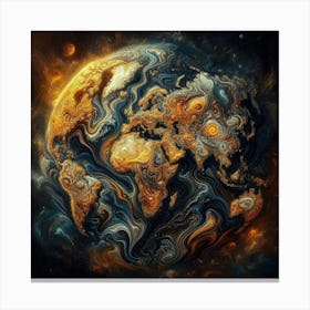 Earth In Space Canvas Print