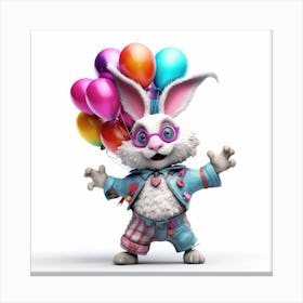 Bunny With Balloons 2 Canvas Print