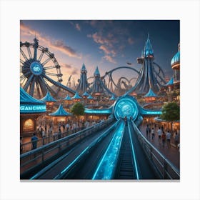 Disneyland At Night Canvas Print