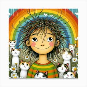 Rainbow Cat Canvas Print