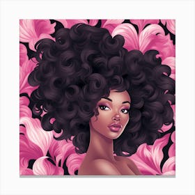 Afro Girl With Flowers 2 Canvas Print