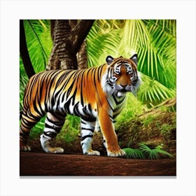 Tiger In The Jungle Canvas Print