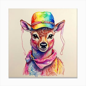 Deer In A Hat 7 Canvas Print