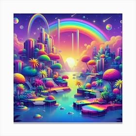 Rainbow City Canvas Print