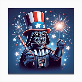 Darth Vader On The 4th Of July Star Wars Art Print Canvas Print