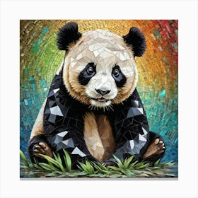 Panda Art In Mosaic Art Style Art Print 3 Canvas Print