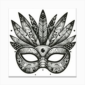 Mask With Feathers Canvas Print