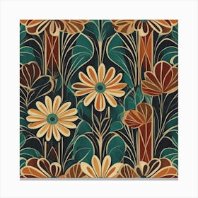 Deco Floral Pattern Canvas Print
