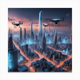 Futuristic Cityscape 1 Canvas Print