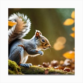 Squirrel In Autumn Canvas Print