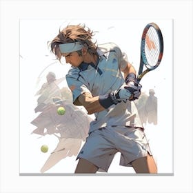 Tennis Player In Action Canvas Print