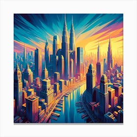 Futuristic Cityscape 19 Canvas Print