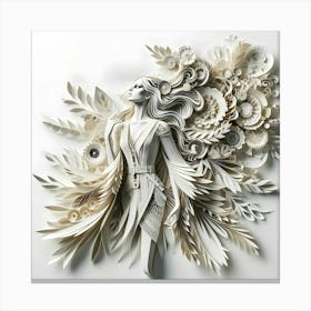 Paper Sculpture Of A Woman Canvas Print