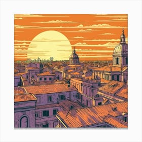 Sunset In Rome Canvas Print