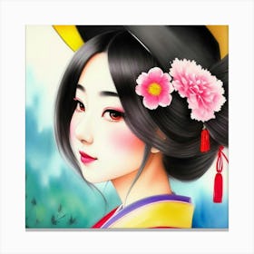 Unveiling Tradition: The Geisha’s Quiet Mystique Canvas Print