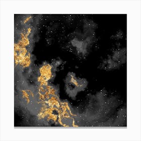 100 Nebulas in Space with Stars Abstract in Black and Gold n.094 Canvas Print