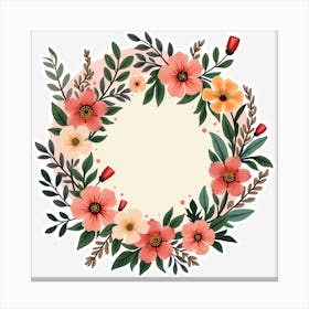 Floral Wreath 9 Canvas Print