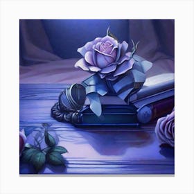 Roses And Books Canvas Print