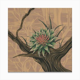 Succulents In A Tree Canvas Print