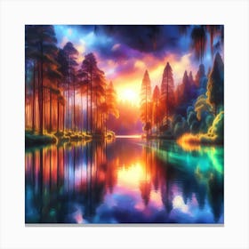 Sunset In The Forest 26 Canvas Print