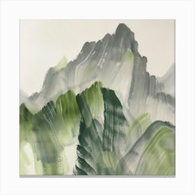 Japanese Watercolour Of Mount Kirigamine 1 Canvas Print