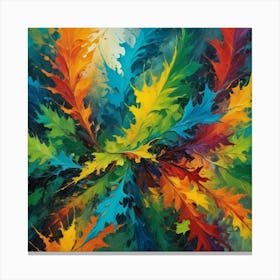 Rainbow Leaves Canvas Print