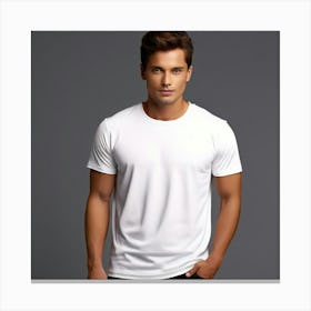 Mock Up Cotton Casual Wearable Printed Graphic Plain Fitted Loose Crewneck V Neck Sleeve (4) Canvas Print